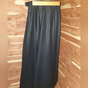 Vintage 70s Black Cotton/Wool Blend Felted Full Circle Women's Skirt